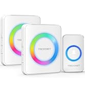 TECKNET Wireless Doorbell, Doorbell IP65 Waterproof Twin Wall Plug-in Cordless Door Chime Kit wit...