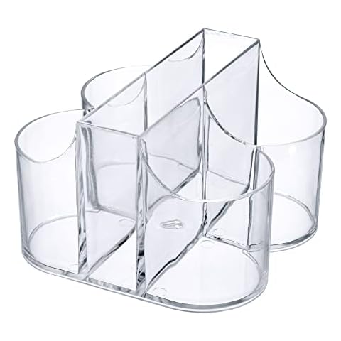 Lillian Tablesettings Cutlery Caddy Organizer 5 Compartment - Silverware Organizer & Napkin Holder - Clear Cover
