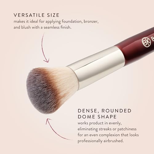 BK BEAUTY 106 ROUND FOUNDATION BRUSH – Dense Dome Shape for Liquid & Cream Foundation, Seamless Streak-Free Application, Multi-Use Face Makeup Tool — view 4