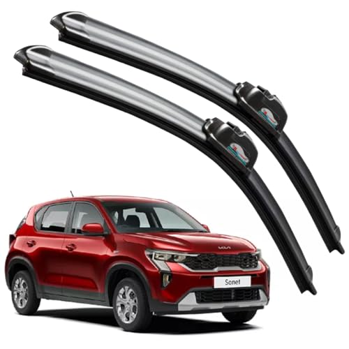 Image of Frameless Rubber Car Wiper Blades Set of 2 Compatible with (Kia Sonet (D-24,P-16))