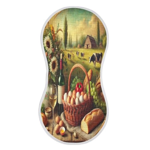 Countryside Harvest Golden Baby Burp Cloths Burp Cloth Burp Rags Cotton Burp Clothes Absorbent Muslin Burp Cloths Soft for Unisex Boy Newborn Girl 1 Pack 22x11 Inches