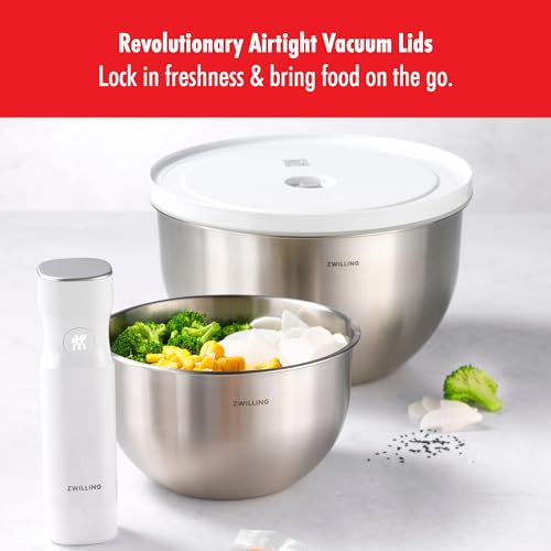 Image of ZWILLING Fresh & Save BOWLS 9-pc Stainless Steel Vacuum Bowl Starter Set, Airtight Food Storage Containers for Meal Prep and Leftovers, Durable, BPA-Free, Stackable