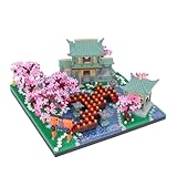 LULUFUN Bauklotz-Sets, Sakura-Gartenarchitektur-Bauspielzeug, Mini-Bausteine, Lernspielzeug und Sammelsets, Spielzeuggeschenke für Kinder und Erwachsene