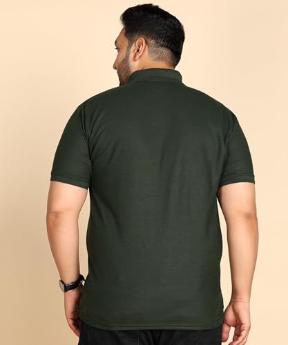 Image of INKKR Plus Size Solid Men's Polo Neck T-Shirt