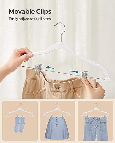 image for SONGMICS 50-Pack Pants Hangers, 16.7-Inch Long Velvet Hangers with Adj