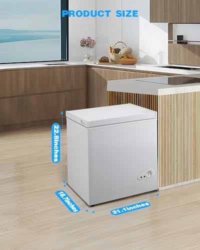 Euasoo FLG-72Q-WHITE 3.5 Cu.Ft Deep Compact Freezer, Chest Freezer thumb #5