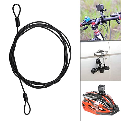 Gomrqing 3Mm 200Cm/6.6Ft Long Outdoor Travel Security Cable Lock,Braided Steel Coated Safety Cable Luggage Lock,Safety Cable Wire Rope Chain Lock Double Loop Lightweight (2 Pack) #TOP3