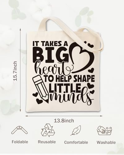 Teacher Gifts for Women, Aesthetic Travel Beach Bag, Reusable Grocery Shopping Bag for Lady Casual Vacation, Shopping, Work, Gym2