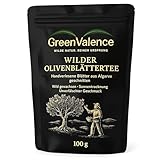 GreenValence Wilder Olivenblättertee - Handverlesene Blätter aus der Algarve - geschnitten | Wild gewachsen, naturrein & sonnengetrocknet | Mediterraner Premium Kräutertee ohne Zusätze (100g)