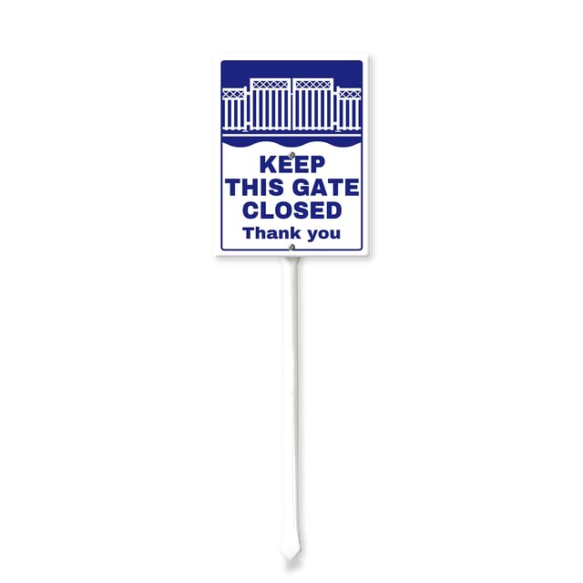 4.6 x 6 inch Keep This Gate Closed Yard Sign With Stakes Outdoor Lawn Yard Signs，Aluminum,Metal Stakes Included,Security Sign,Gate,Driveway