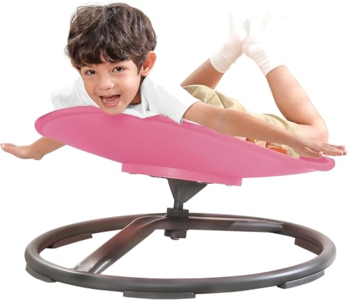 Image of BABAMU Spinning Chair for Autistic Kids, Sensory Swivel Chair, 220LBS Weight Capacity, Autism Sensory Products, Autism Toys, Sensory Toy (Pink, Egg)