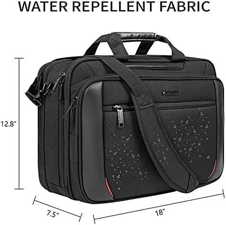 EMPSIGN Laptop Case Briefcase, 17.3 Inch Laptop Bag Expandable Messenger Bag for Men & Women Water Repellent, RFID Blocking Shoulder Bag Canvas Bag for Work, Business Commute Travel School-Black 2 EMPSIGN Laptop Case Briefcase, 17.3 Inch Laptop Bag Expandable Messenger Bag for Men & Women Water Repellent, RFID Blocking Shoulder Bag Canvas Bag for Work, Business Commute Travel School-Black