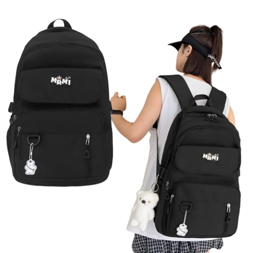 Fashionable Laptop Backpack Large Capacity School Bag Casual Daypack Book Bag Nylon Rucksack for College Student3