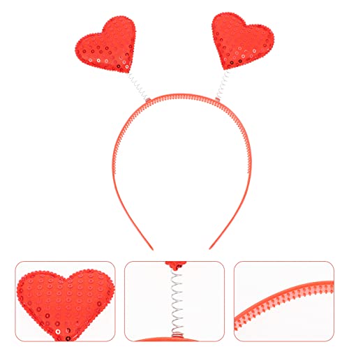 Amosfun 4pcs Valentines Day Headbands Heart Head Boppers Hair Hoop Party Costume Supplies Valentines Day Hair Accessories for Holiday Festival Party - Image 3