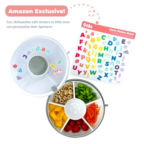 Gobe Kids Snack Spinner - Reusable Snack Container With 5 Compartment Dispenser And Lid | Bpa And Pvc Free | Dishwasher Safe | No Spill, Leakproof | For Toddlers, Babies, Home, Travel #TOP1