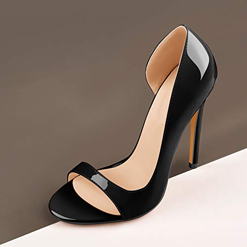 Round Open Toe High Stiletto Heel Pumps3