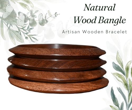 Image of Handmade Natural Wooden Bangles, Stylish Designs,Artisan Premium Quality for Women | Natural Wood Bangles Christmas Gift Jewelry for Her | Eco-Friendly Artisan Crafted Gift