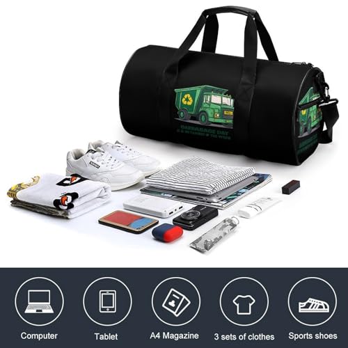 Garbage Truck Sports Gym Bag Travel Duffel Workout Bag with Adjustable Strap4