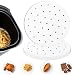 100pcs Air Fryer Liners, BESEGO 9inch Bamboo Steamer Liners, Premium Perforated Parchment Steaming Papers, Non-stick Steamer Mat, Perfect for 5.3 & 5.8 QT Air Fryers/Baking/Cooking