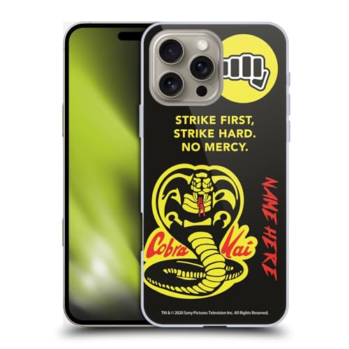 Coque Cobra Kai iPhone 16 Pro personnalisable avec nom, le cadeau parfait pour fan