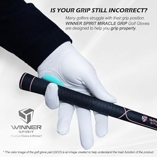 WINNER SPIRIT Miracle Grip Soft Type Training Golf Glove Consistent Stable Grip with Cabretta Leather (Men’s XL, Left)