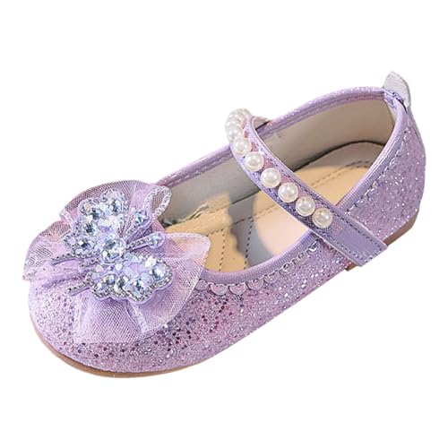 Toddler Gir Dress Mary Jane Shoes Ballet Bow Flower Girl Comfortable Soft Sole Slip On Wedding Flat Shoes