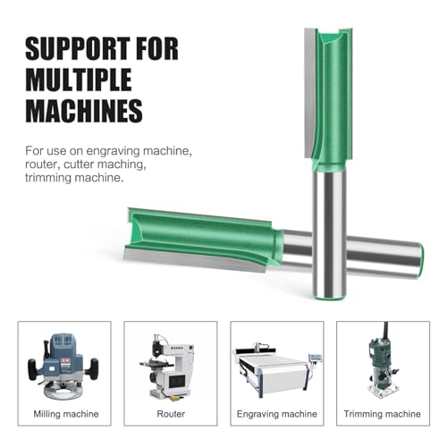 Powerruif 6 Stück 8mm Schaft Nutfräser, Holz Nutfräser Set für Oberfräse Mehrere Größen Fräser Set Router Bits Holzfräser Fräsfräser-Bits für Holz Fräser Schneiden Nutfräsen Rillenmeißel-Bits