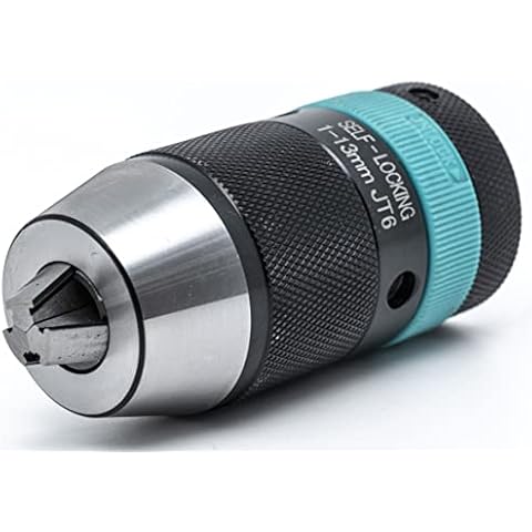 LLDSIMEX Self Locking Keyless Drill Chuck Wirh Lock Ring JT6 Mount 1/32-1/2 Inch 1-13mm Capacity Cover