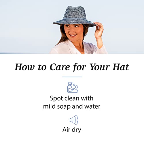 Wallaroo Hat Company – Women’s Victoria Fedora – UPF 50+ Sun Protection, Wide Brim, Packable Design and Adjustable Sizing for Medium Crown Sizes – Sun-Smart Hat for Everyday (Dusty Blue)