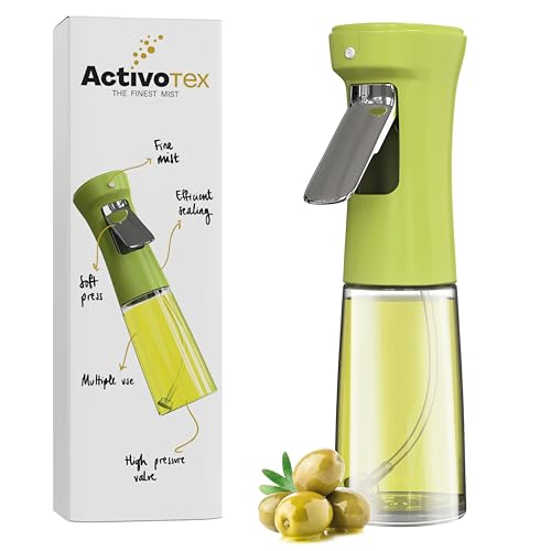 Pulverizador Aceite Spray para Cocina. Dispensador de Aceite en Cristal de 240 ml Aceitera Spray Pulverizador de Niebla Fina, Rociador Difusor Vaporizador Aceite y Vinagre