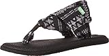 Sanuk Women's Yoga Sling 2 Sandal, Black/Natural Koa Tribal, 9 M US