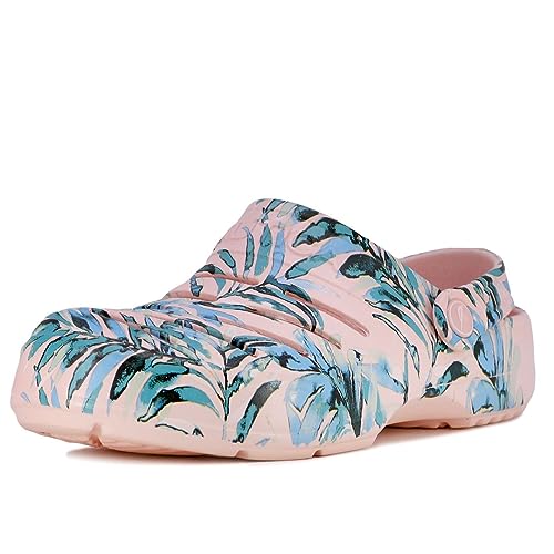 Nautica Women's Clogs - Athletic Sports Sandal - Water Shoes Slip-On with Adjustable Back Strap with Open Slits - Beach Sports Summer Shoe-River Edge-Blush Palm-7
