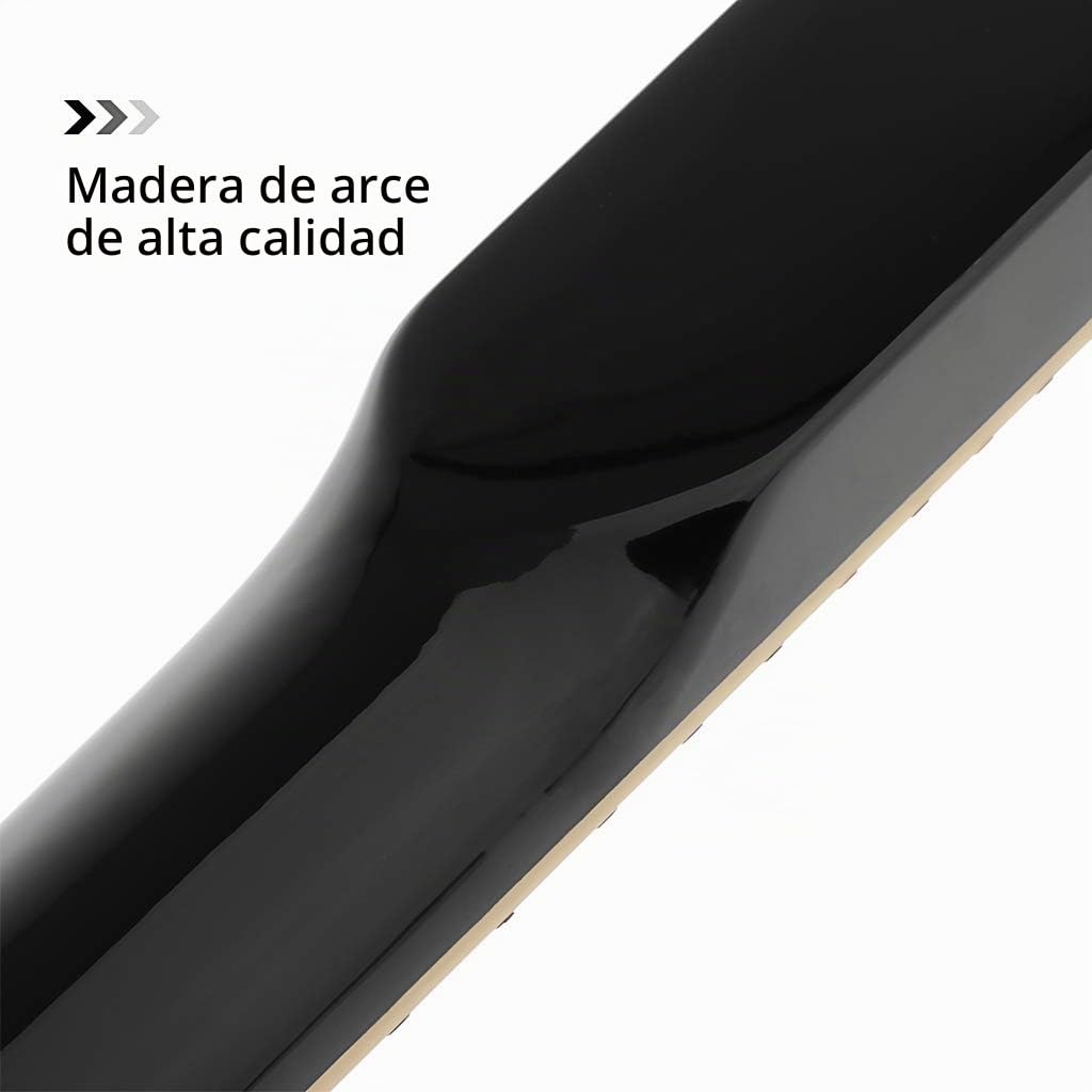 Alnicov Mástil de guitarra eléctrica DIY para Gibson LP, repuesto de 22 trastes, mástil de arce, diapasón de palisandro con incrustaciones blancas y negras