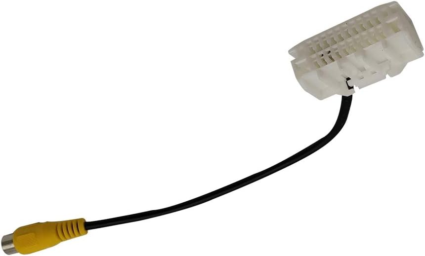 Reverse Backup Rearview Camera Video Harness Cable Adapter for Jeep Wrangler Jeep 2007-2019, Dodge RAM 2007-2012, Chrysler 2007-2016 Input Cable Plug RCA to OEM Stereo Display Adapter