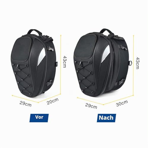 Wasserdichte Motorrad-Gepäcktaschen - Universal-Satteltaschen und Rucksack für Integralhelm, Seitentaschen