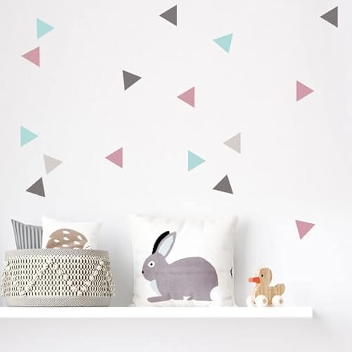 Triángulos nórdicos combinación rosa gris - Vinilos bebé Cover