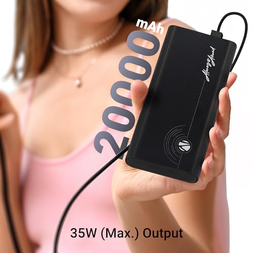 Image of ZEBRONICS 20000 mAh Power Bank | EnergiPOD 20R1 | 35W Fast Charging PD3.0 | Dual Type C & USB A | for iPhone, Android, Tablets & Other Devices | Slim Metal Body | Flight Friendly (Black)
