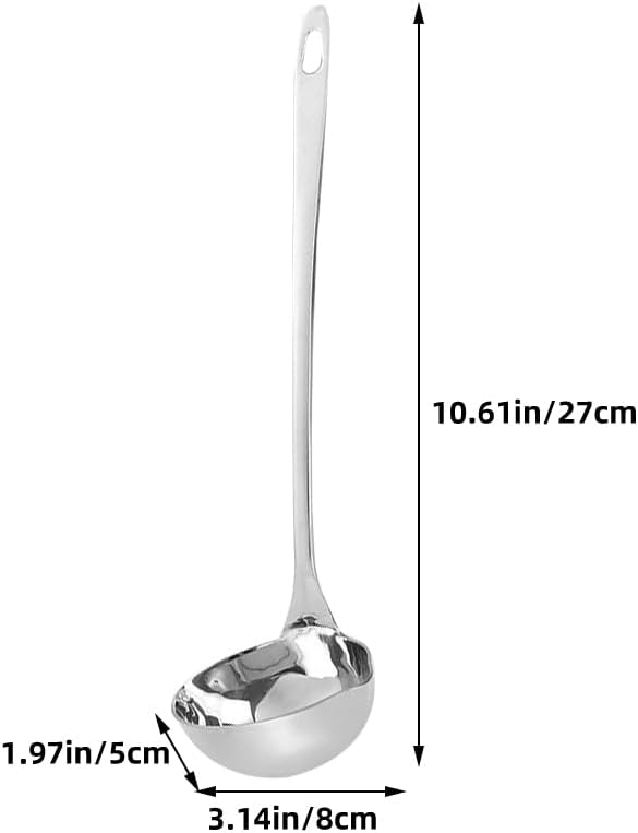 Spoon with Spout Soup Ladle Household Soup Scoop Stainless Ladle Kitchen Ladles for Pot Ladles for Serving Stainless Steel Scoop Multipurpose Hotel Supplies 201 Stainless Steel