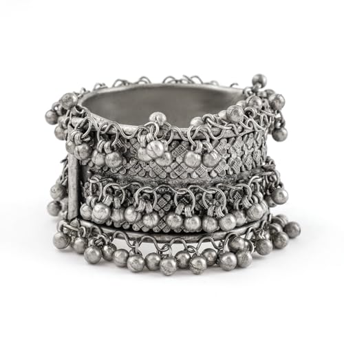 Rubans Women Oxidised Silver-Plated Kada Bracelet (B0D73WCDZS) Amazon Price History, Amazon Price Tracker