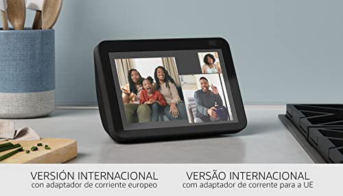 Echo Show 8 (2.ª generación), versión internacional | Pantalla HD inteligente con Alexa y cámara de 13 MP | Antracita | No disponible en portugués (Portugal)