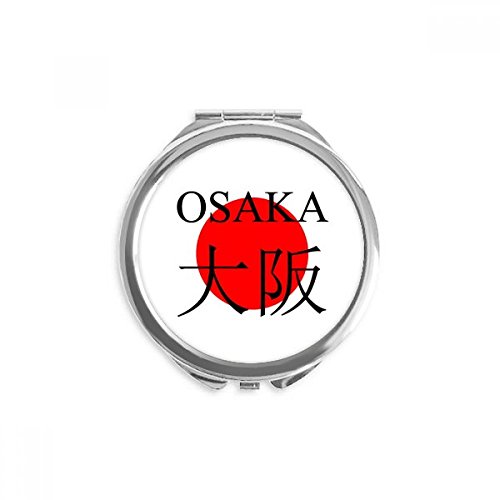 Miroir de poche Osaka Japon soleil rouge accessoire de maquillage main compact nom de ville