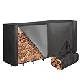 Vailge Firewood Rack 8FT with Firewood Rack Cover 8FT in Combo