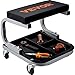 VEVOR Rolling Creeper Garage/Shop Seat, 250 LBS Capacity Padded Rolling Workshop Stool with Tool Tray Storage, Mechanic Stool for Garage, Shop, Auto Repair, Black
