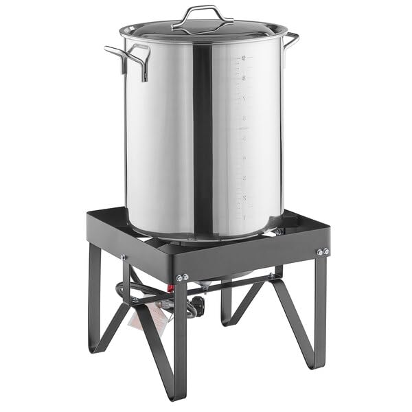 Lumenil Brewing Kit with Square Single Burner Outdoor Patio Stove 10 Gallon Stainless Steel