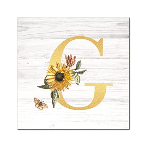 Lettres de l'alphabet en bois dorées G, décoration murale haut de gamme