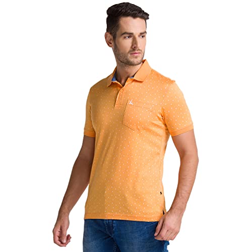 Image of Parx Men's Pure Cotton Print Pattern Regular Fit Polo Collar Polo Neck Half Sleeve Casual T-Shirt