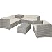 Produktbild TecTake Polyrattan Sitzgruppe mit Aufbewahrungsbox für Polster, Tisch mit Glasplatte, frei zu gruppierendes Gartenmöbel Set, Rattan Lounge für den Garten  Balkonmöbel, Balkonmöbel Kleiner Balkon