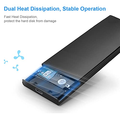 Image of GODO RGB M.2 PCIe NVMe /SATA SSD External Enclosure,Portable USB C to M.2 Nvme Sata Adapter Tool Free,10Gbps 3.1 /3.2 Gen 2, Support UASP Trim for M (B+M) Key