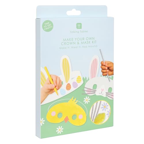 Talking Tables 12 x Easter Bunny Masks Headband Craft Kit Kids Party Activity for Easter Celebrations Classroom Games and Spring Dress Up Fun One Size - Image 3
