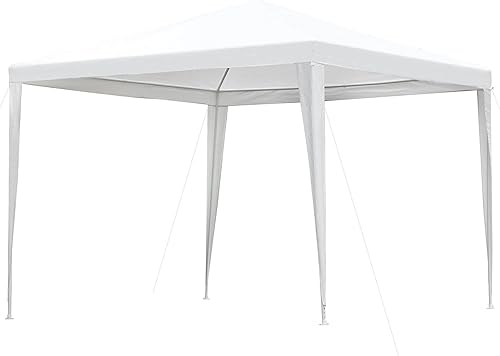 Toldo de 10 pies x 10 pies, impermeable, para bodas, fiestas, color blanco